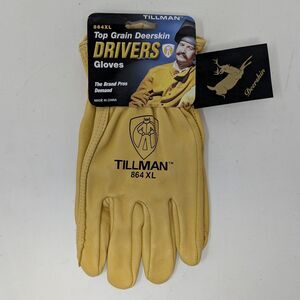 New Tillman 864XL Top Grain Deerskin Leather Drivers Gloves Size XL Yellow
